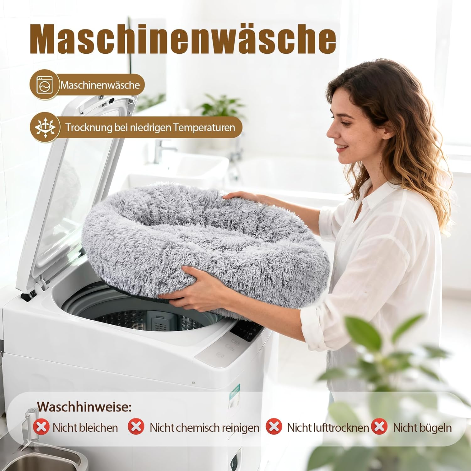 Wolke 7 Hundebett Original – waschbares Hundekissen, Hundekorb, Flauschiges Hundebett für große, mittelgroße & kleine Hunde