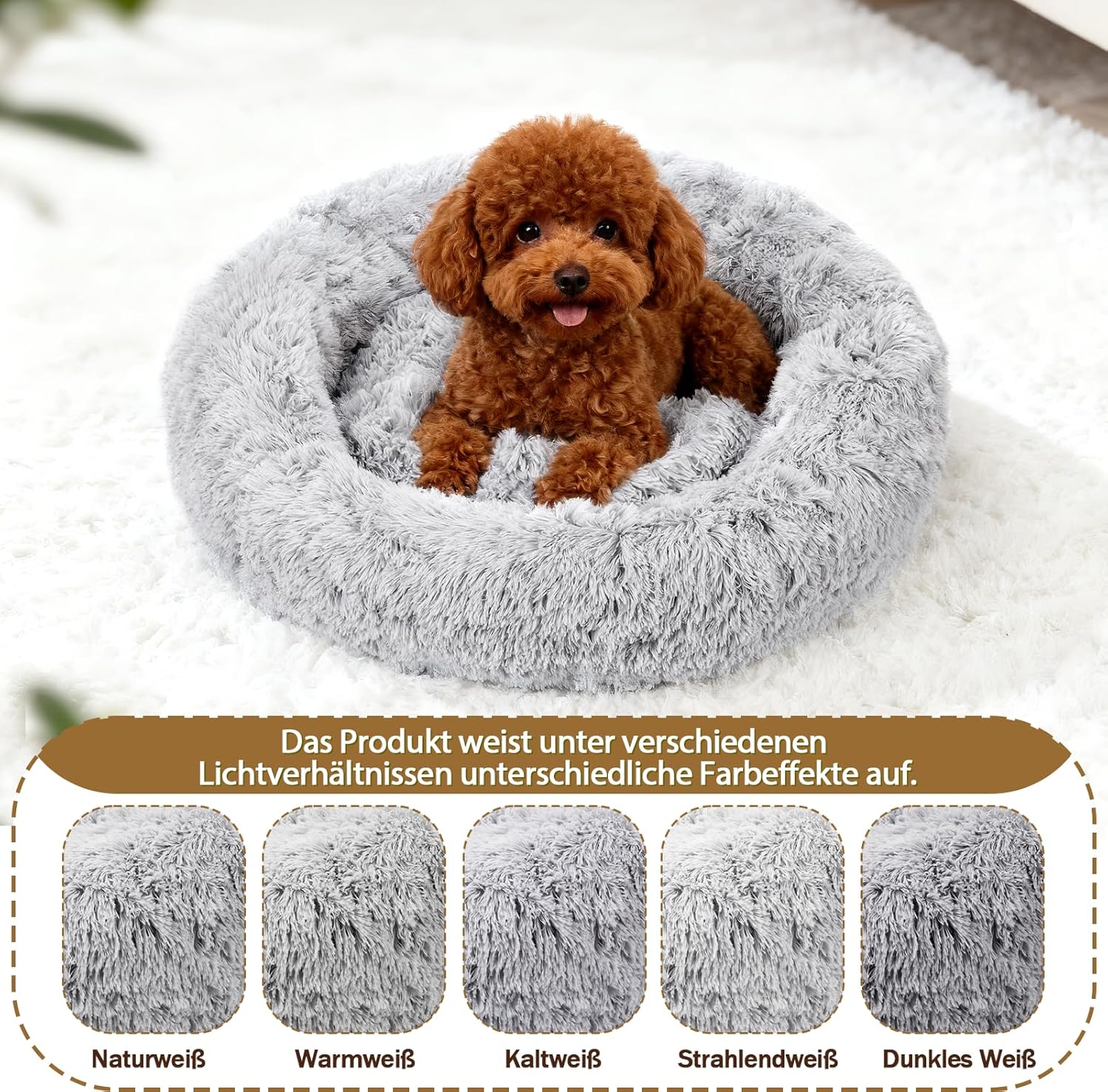 Wolke 7 Hundebett Original – waschbares Hundekissen, Hundekorb, Flauschiges Hundebett für große, mittelgroße & kleine Hunde