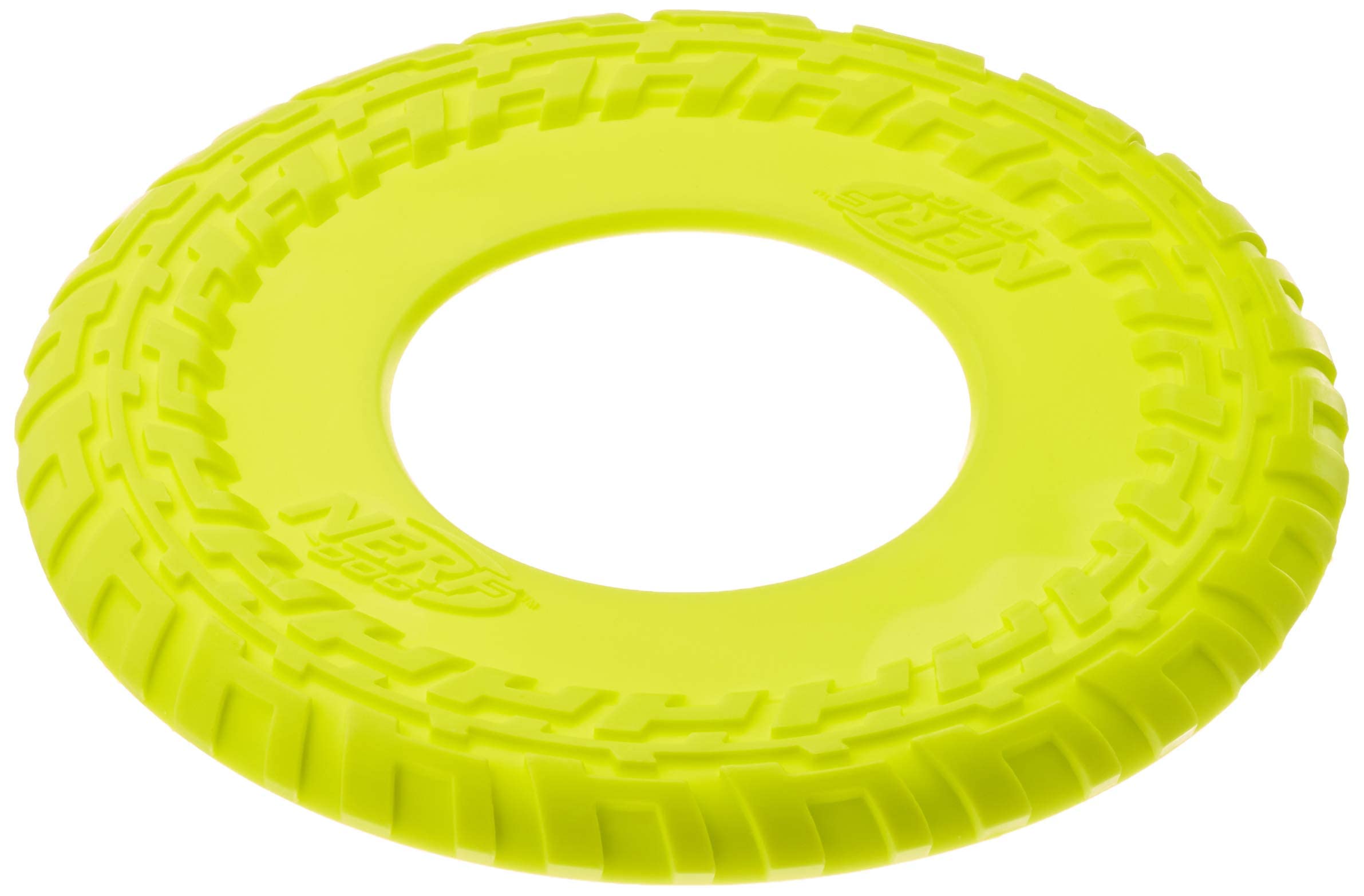 Nerf Dog Hundespielzeug Profil Flyer, Frisbee aus Gummi, thermoplastischer Gummi, farblich sortierte Lieferung, blau oder grün, 30,5cm, 1 Stück (1er Pack)