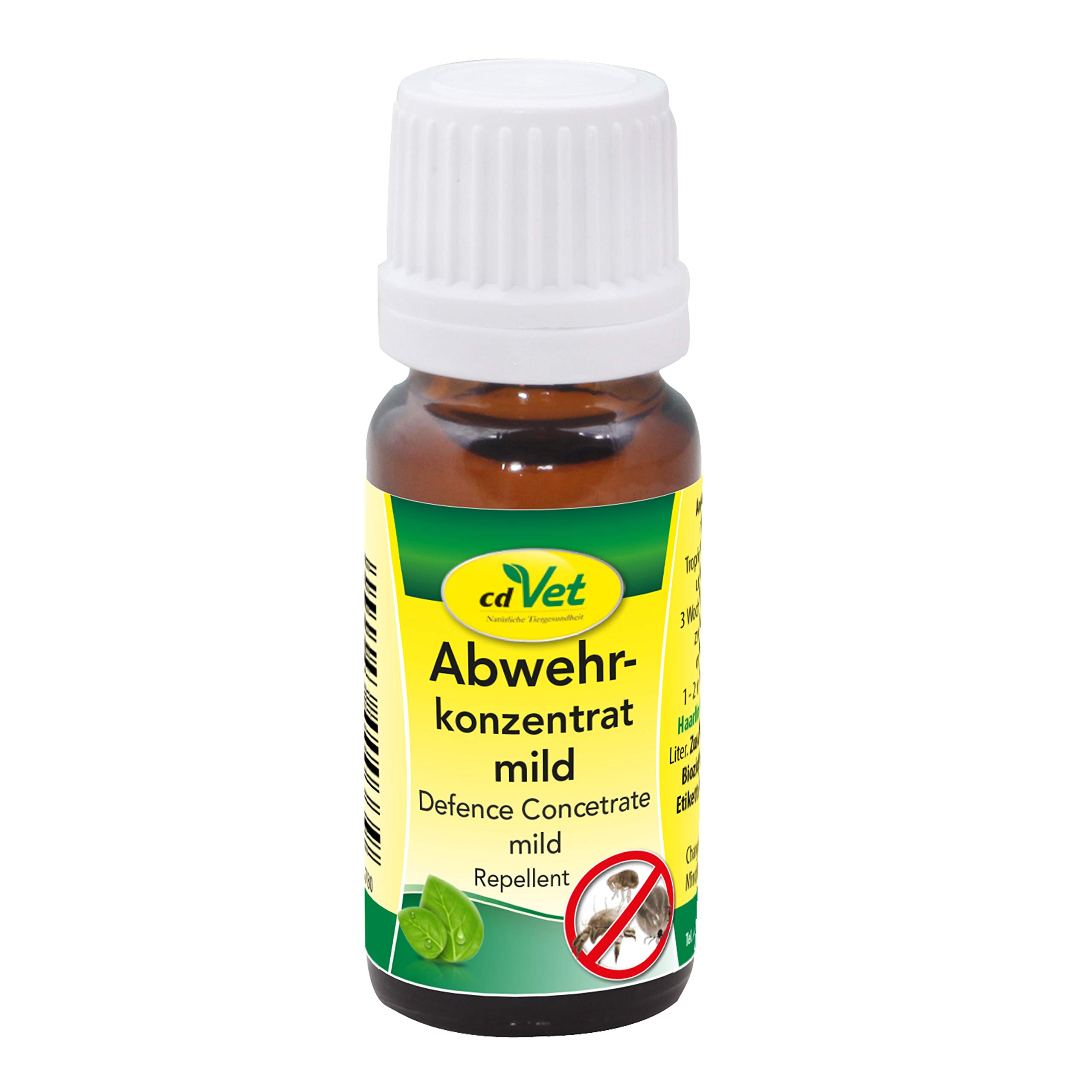 cdVet Abwehrkonzentrat mild – rein pflanzliches Insekten-Abwehrmittel 10 ml – natürlicher Insektenschutz vor Zecken und Milben ohne Chemie für Katzen, Hunde und alle Wirbeltiere